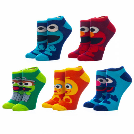 Sesame Street Chibi Characters 5-Pair Pack of Women's Ankle Socks